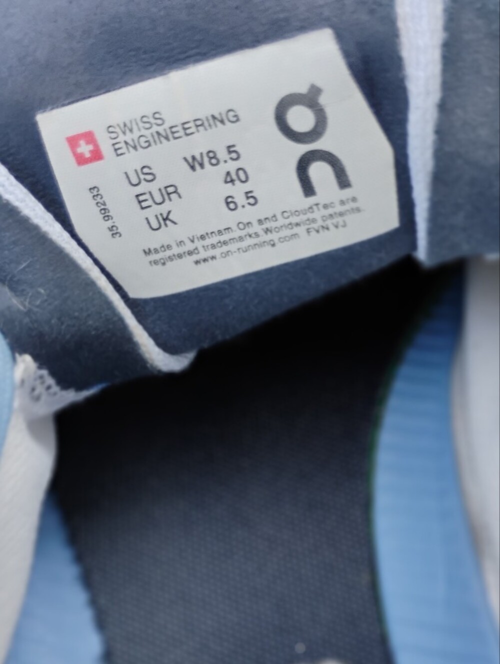 On Cloudflow Marina Blue White Running Shoes Gorpcore Sporty Athleisure - 8.5 - Picture 12 of 15